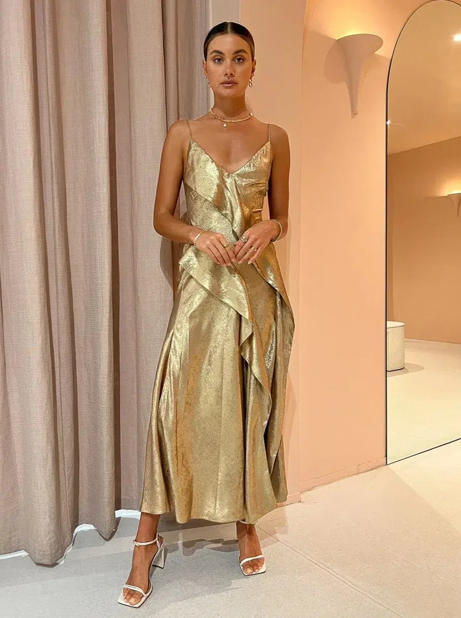 Acler Queensbridge Dress In Gold Size 12 photo 2