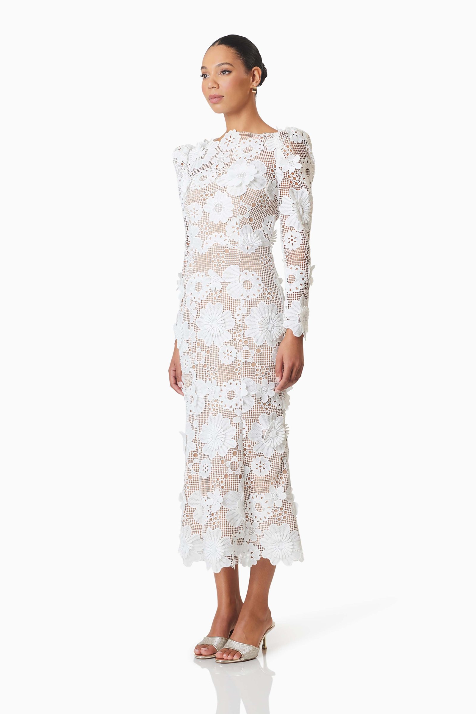 ELLIATT AUTUMN MIDI DRESS - IVORY photo 6