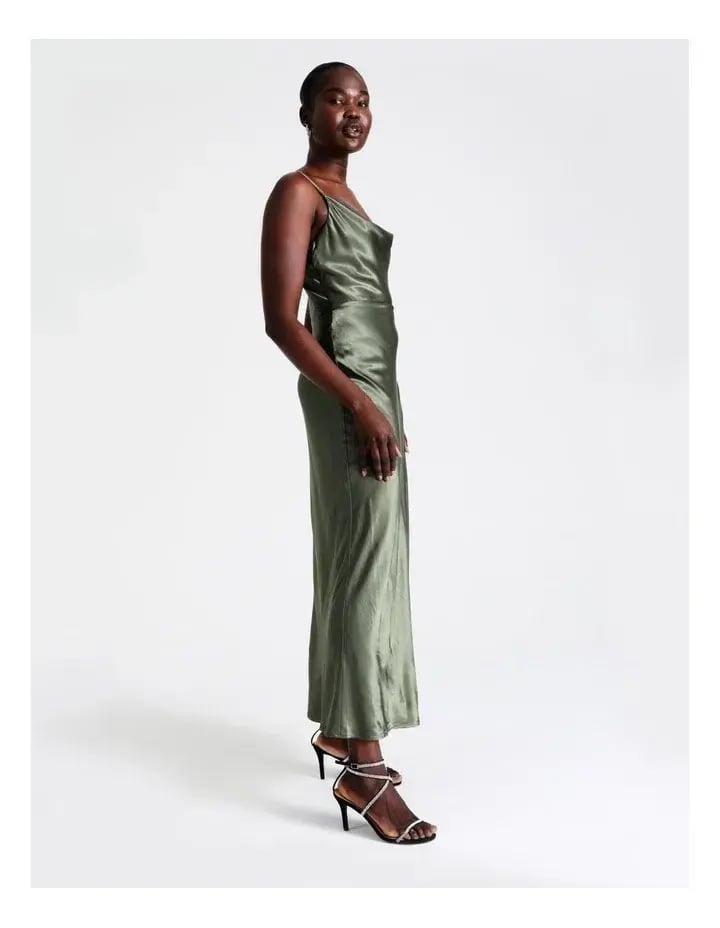 Wayne Cooper Cowl Neck Satin Slip Dress Green Size 18 photo 5