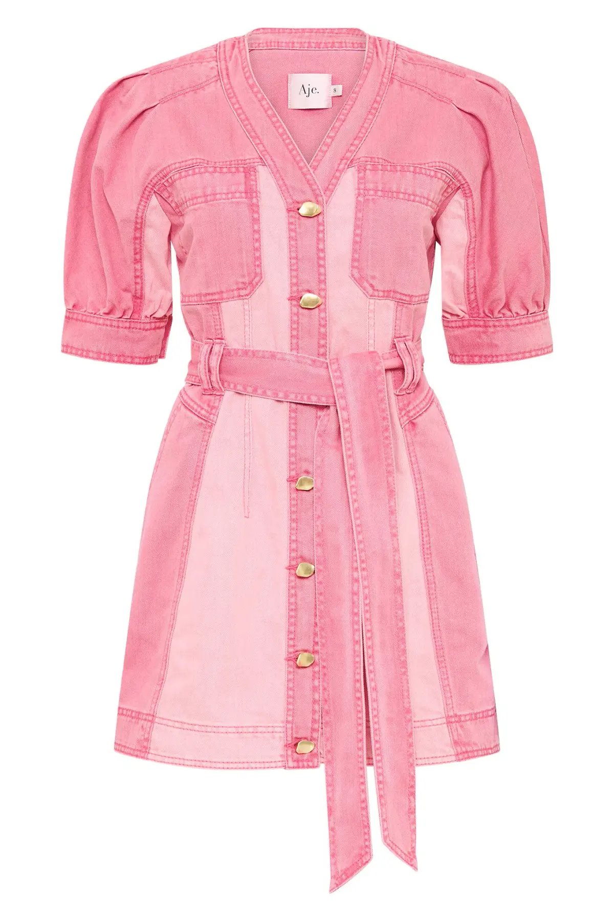 Aje Shades Denim Dress in Two Toned Pink Size L / AU 12 photo 3