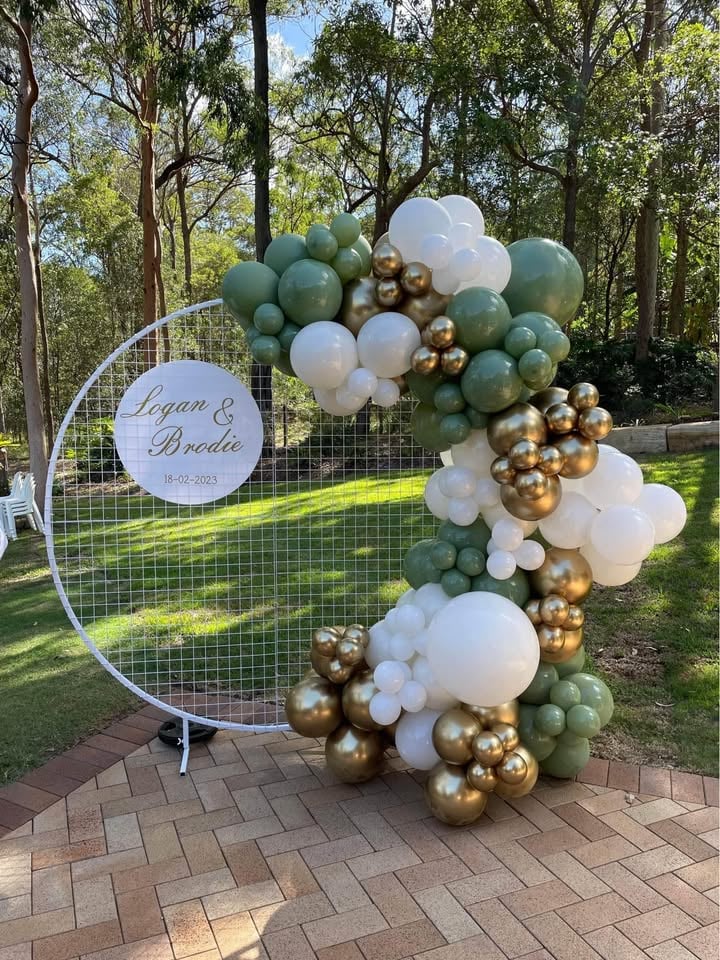 Balloon garland and backdrop hire photo 5