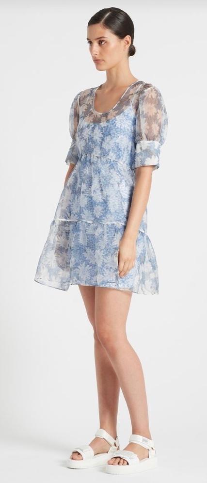 Sir The Label Anais Puff Sleeve Mini Dress Blue Size 0 | AU 6 photo 2