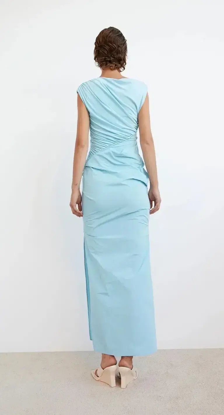 Paris Georgia Kaya MIdi Dress Iris Blue Size 12 photo 5