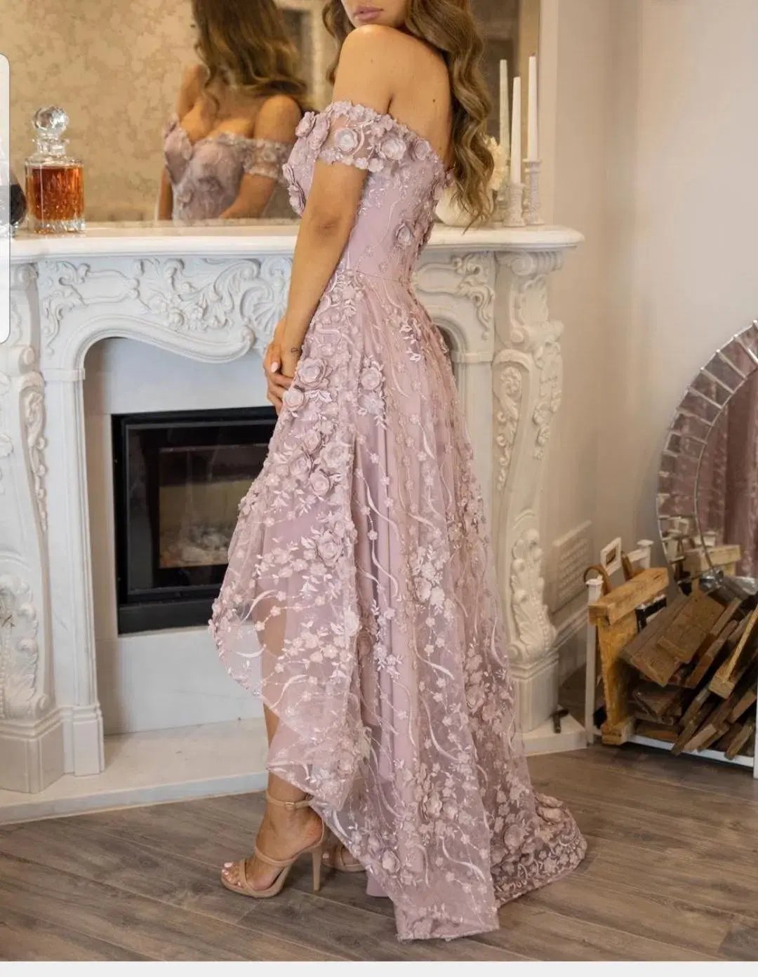 Marian Rahme Rosetta Hi-Low Gown Pink Size 8 photo 2