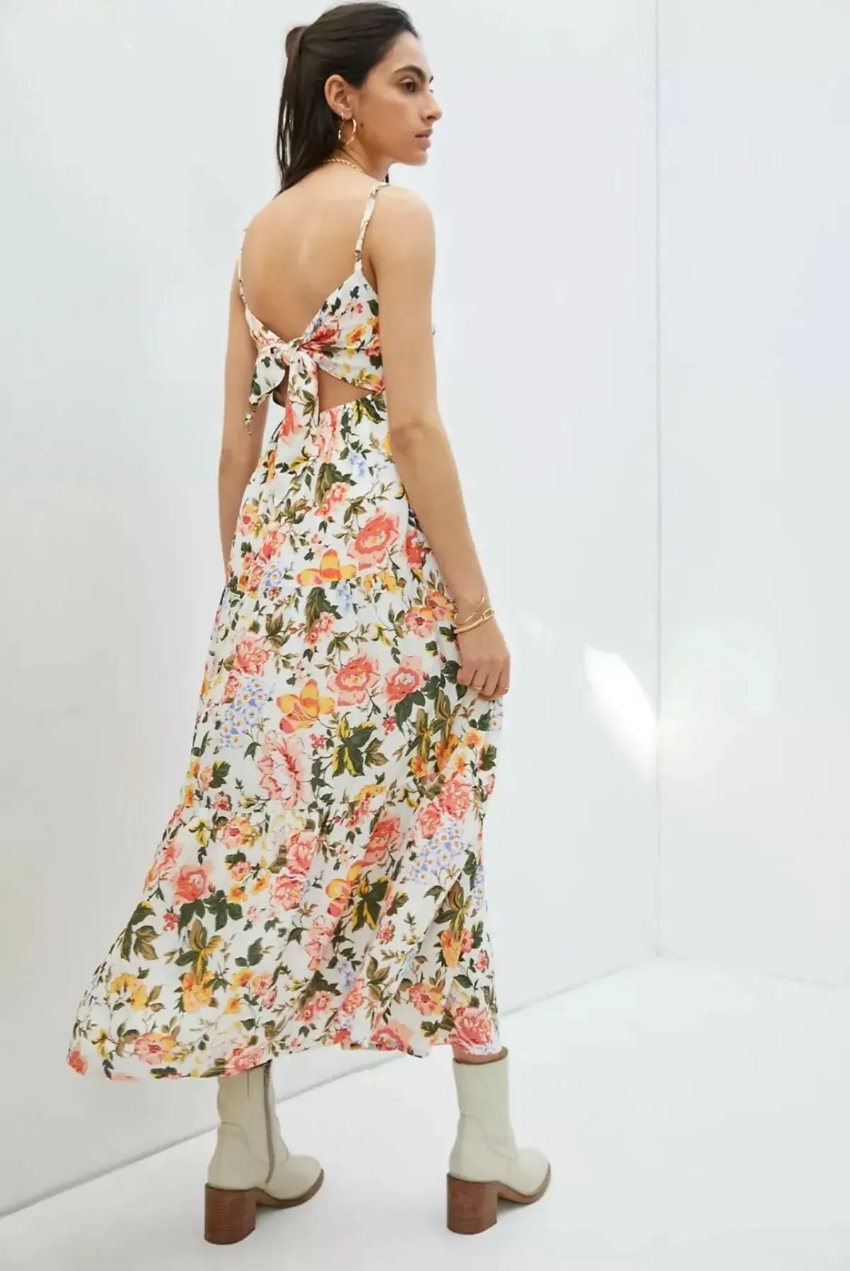 Faithfull the Brand Corvina Midi Dress Teatro Floral Print Size 10 photo 3