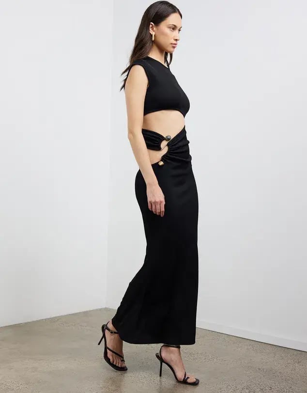 Christopher Esber Elongated Distorted Quartz Split Dress Black Size 8 photo 2