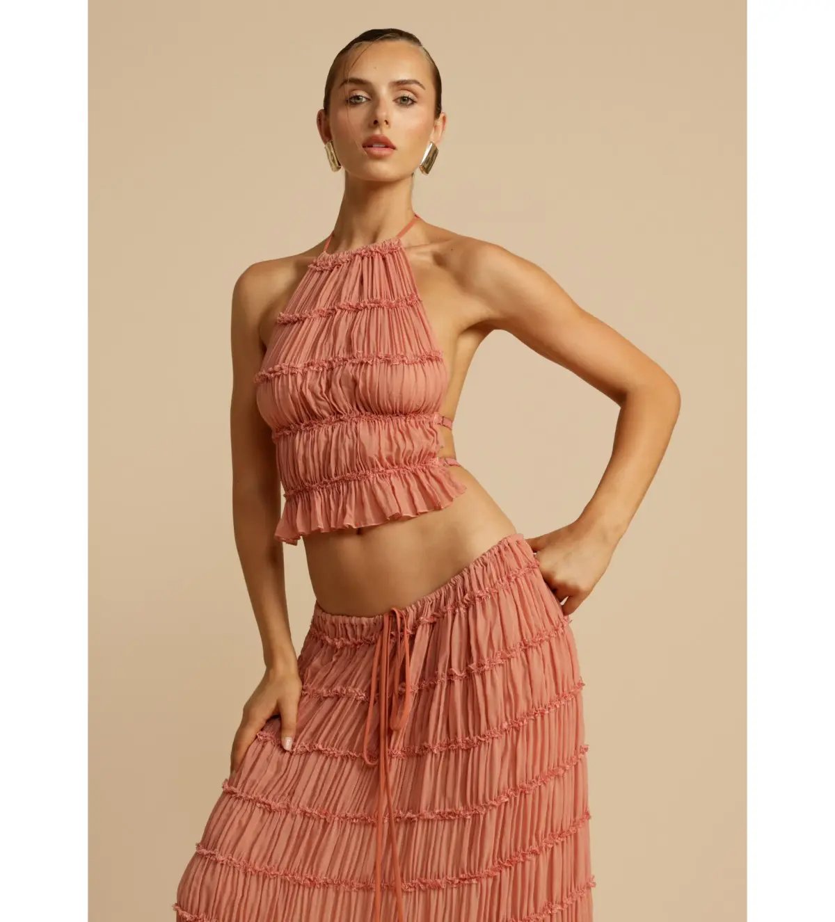 Arcina Ori Juliette Halter and Skirt Set in Peach Size 8 photo 2