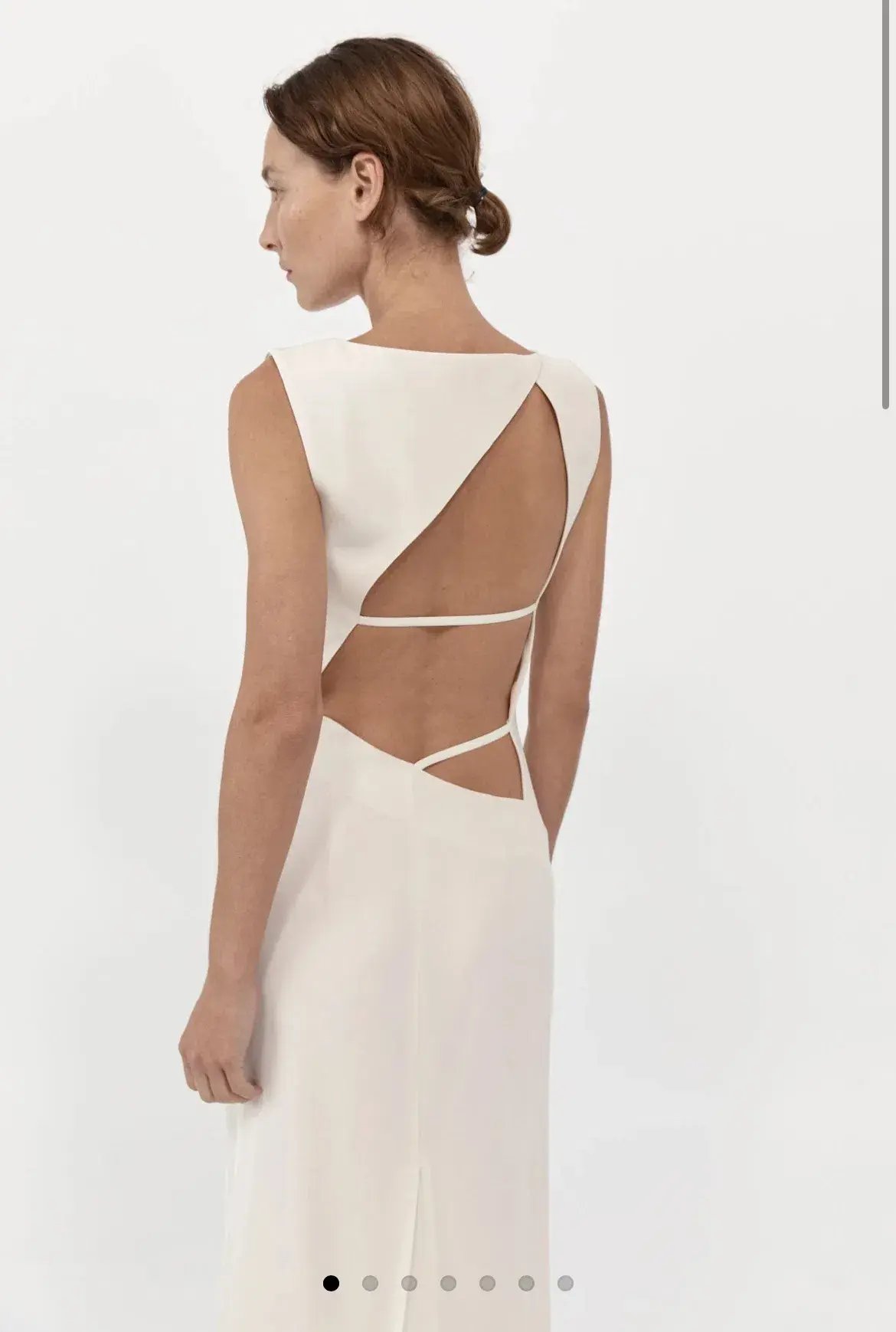 St Agni Cut Out Midi Dress Cool White Size S/AU 8 photo 3