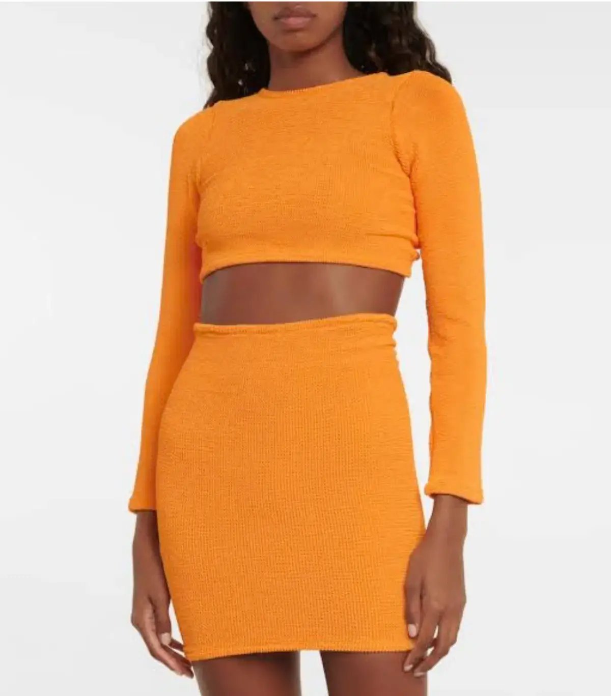 Hunza G Celeste Top and Mini Skirt Set Mango Sorbet One Size photo 4