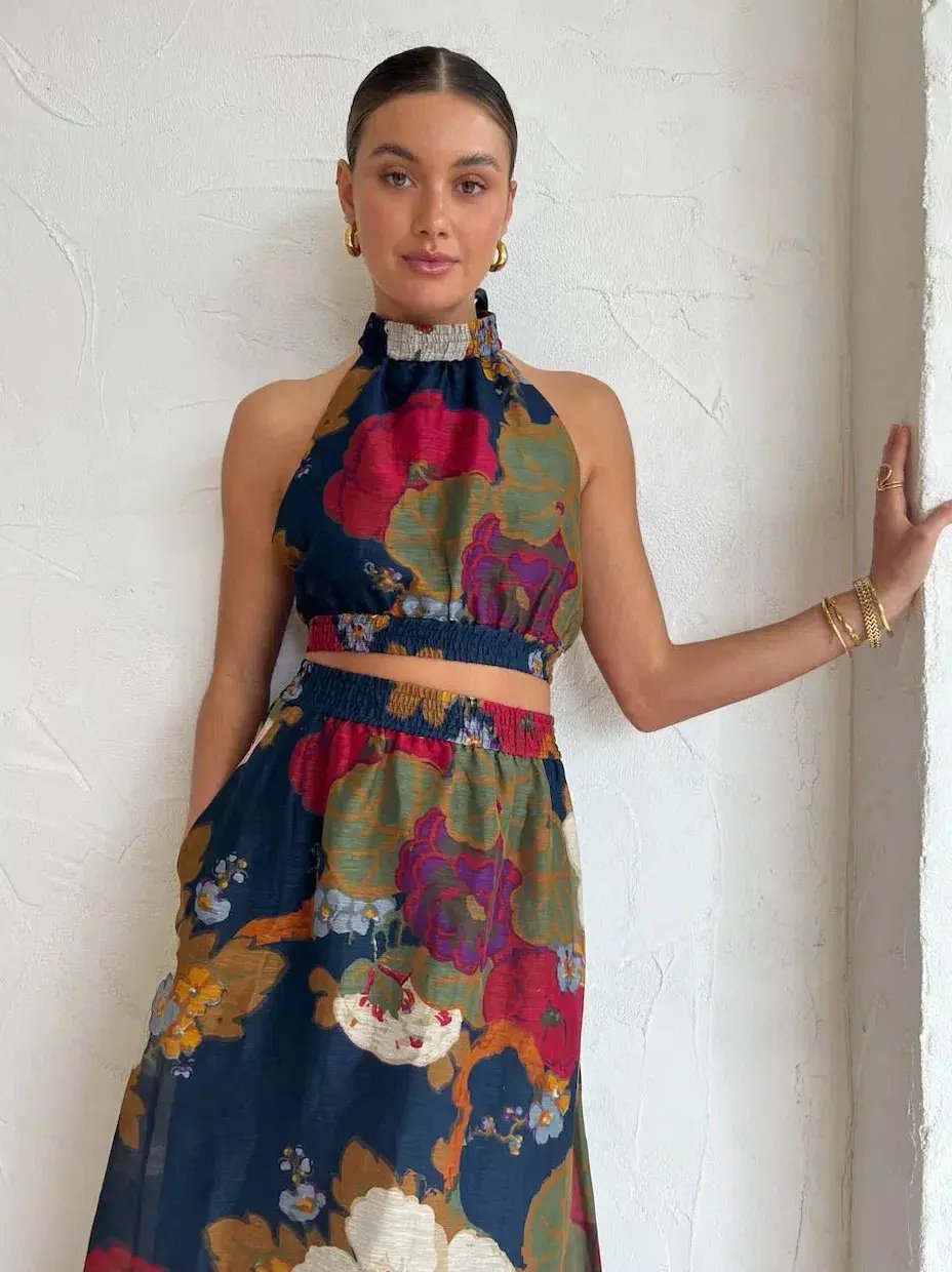 Sir the Label Bonita Halter Top and Maxi Skirt Set Floral Size 6 photo 2