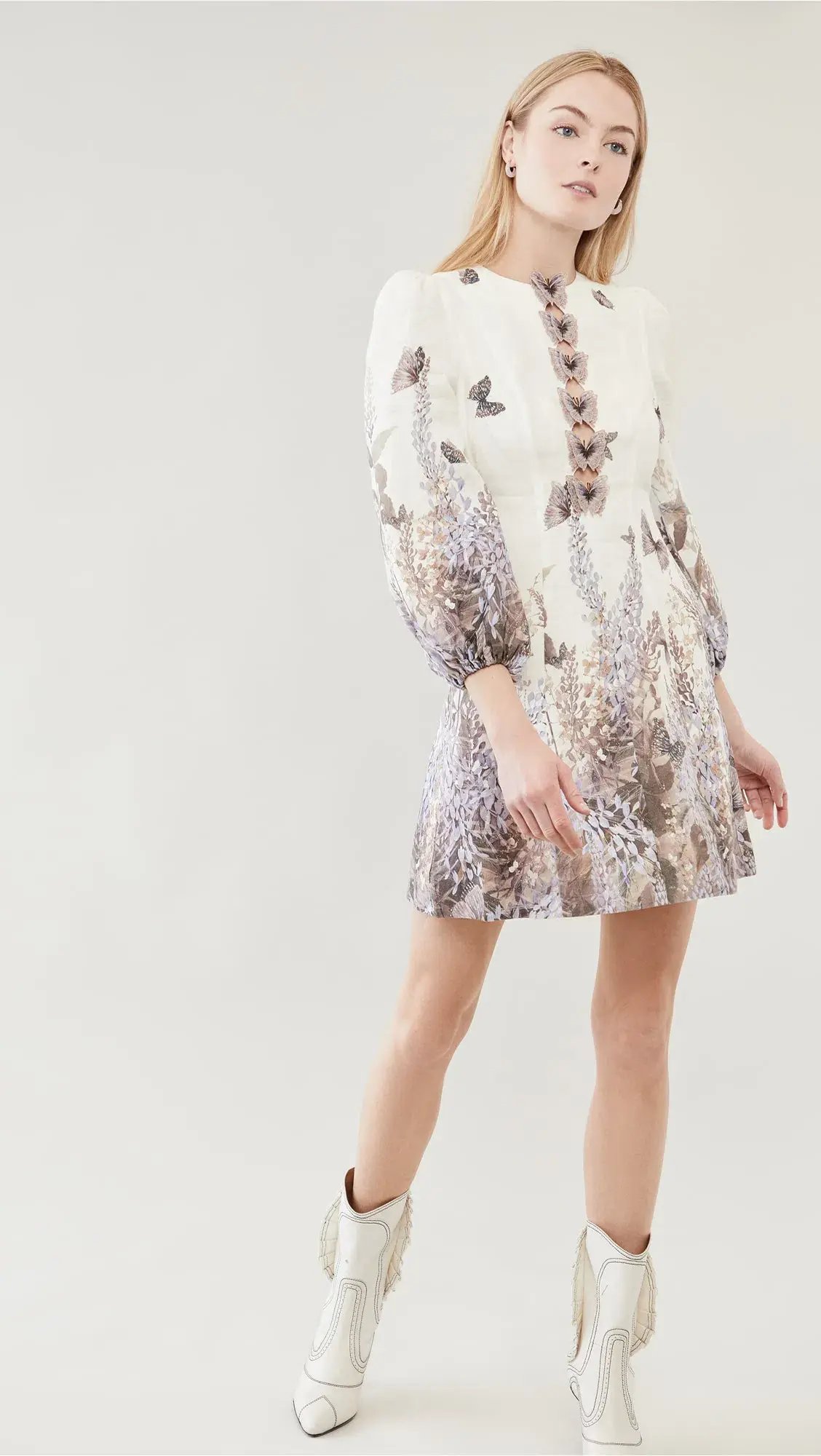 Zimmermann Luminous Butterfly Mini Dress Print Size 3/AU 14 photo 3