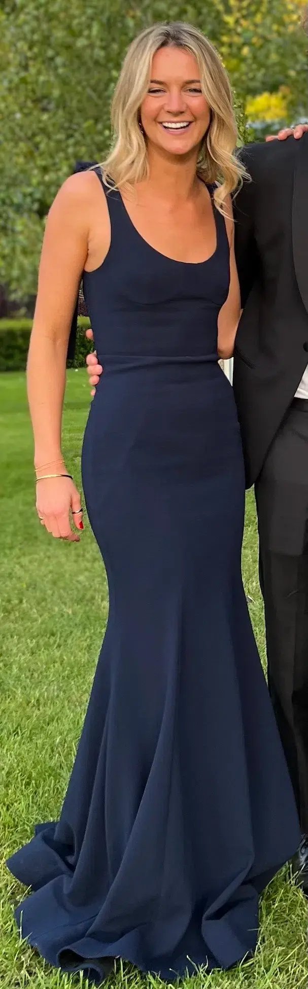 Rebecca Vallance Breakers Cutout Crepe Maxi Dress Navy Size AU 6 photo 3