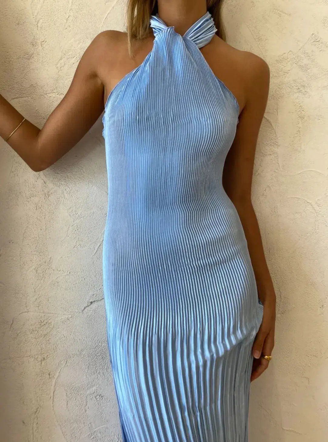 L'idée Soirée Halter Gown Sky Blue Size 6 photo 6