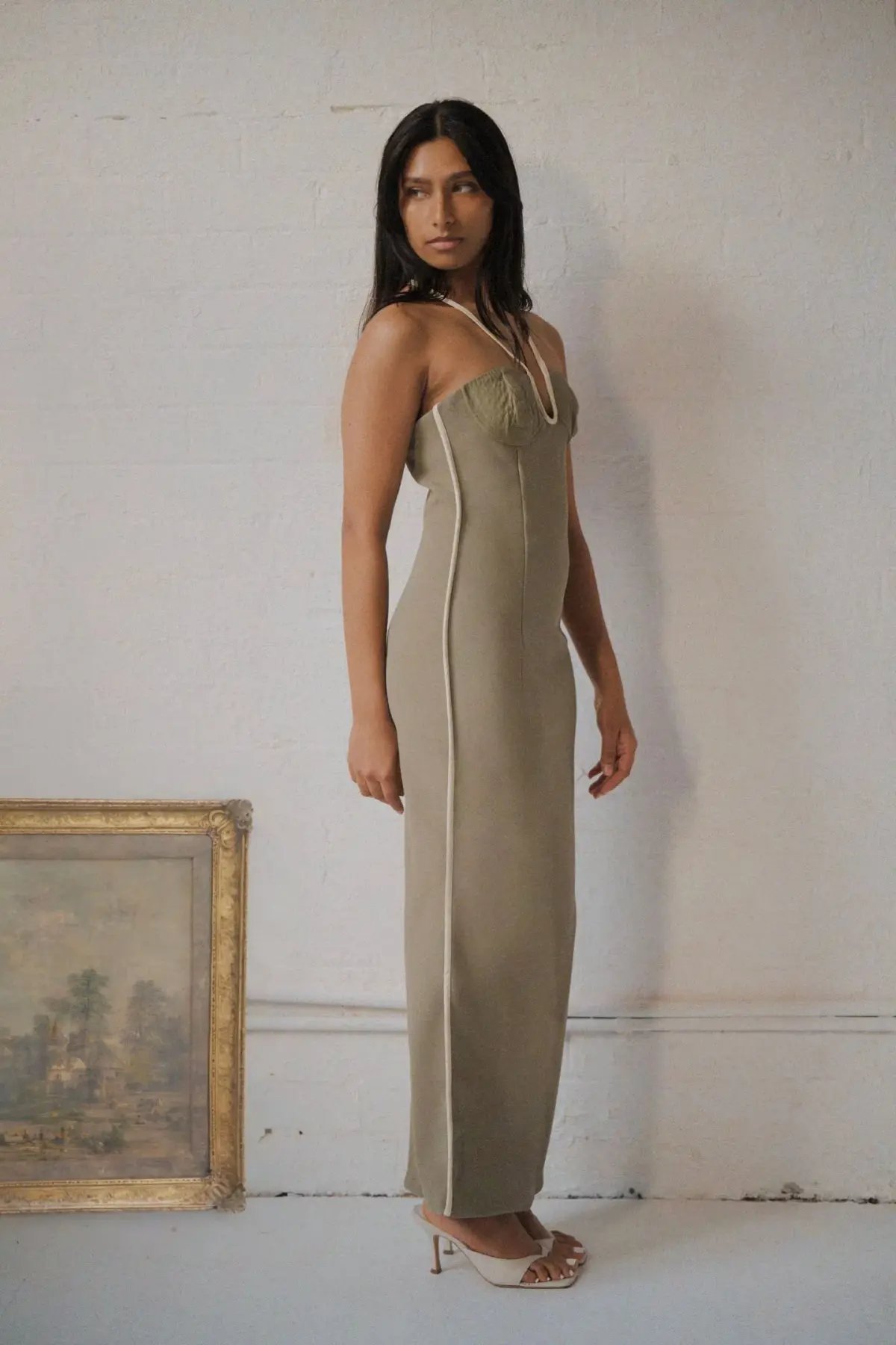 Paris Georgia Nassia Halter Dress Green Size S/ AU 8 photo 2