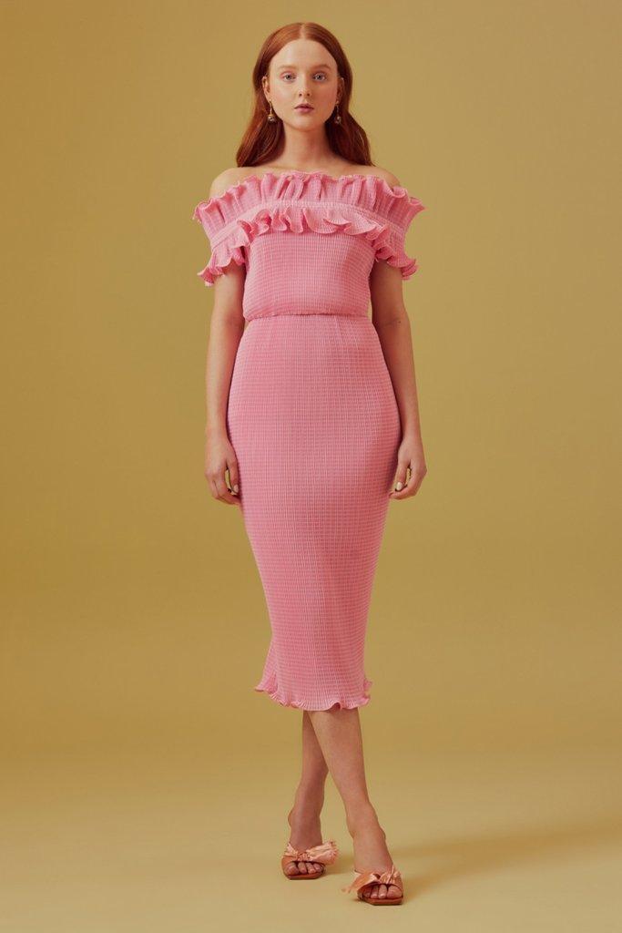 Keepsake Clarity Midi Dress in Pop Pink Size 6 photo 3