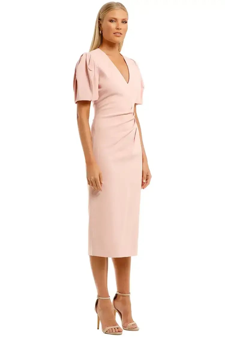 Ginger & Smart Vortex Midi Dress in Blush Pink Size 8 photo 4