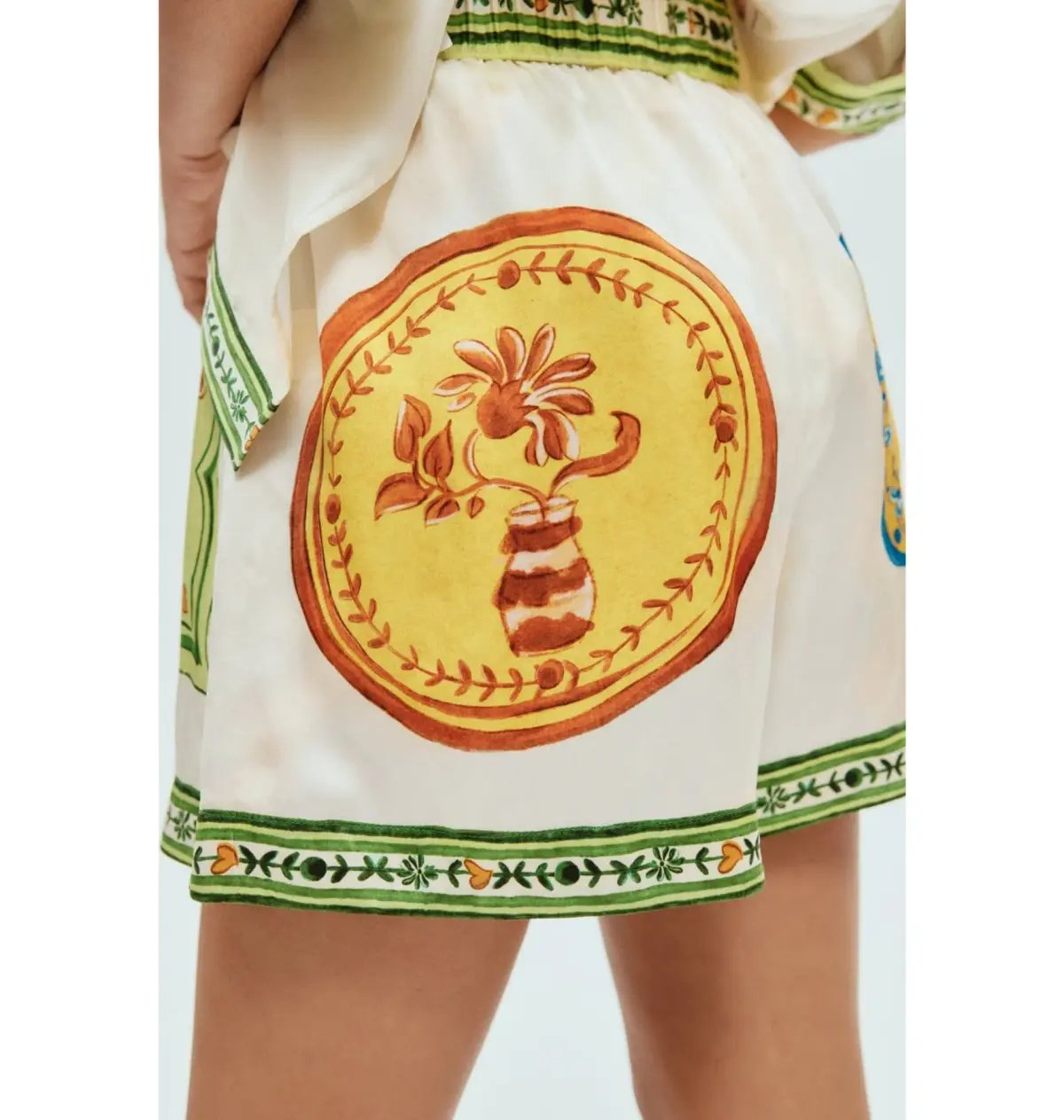 Alemais Porcelain Silk Shirt and Short Set Print Size AU 10 photo 4
