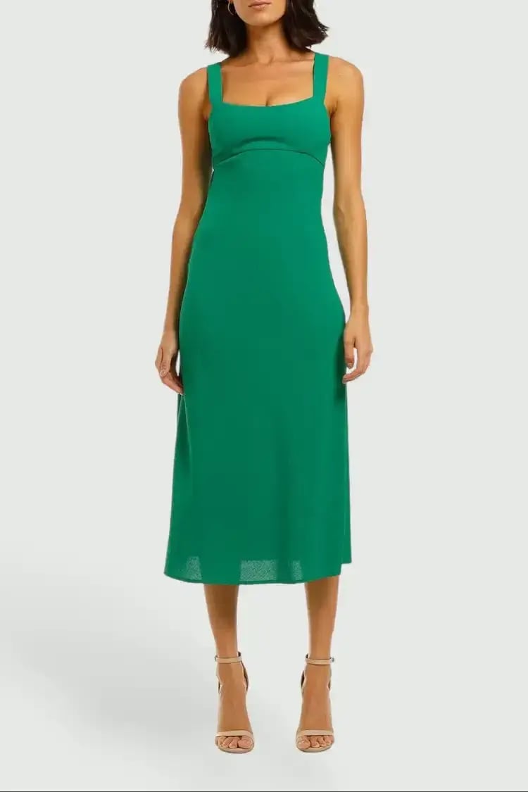 By Johnny Tayla Bias Midi Dress in Jungle Green Size 12 photo 2