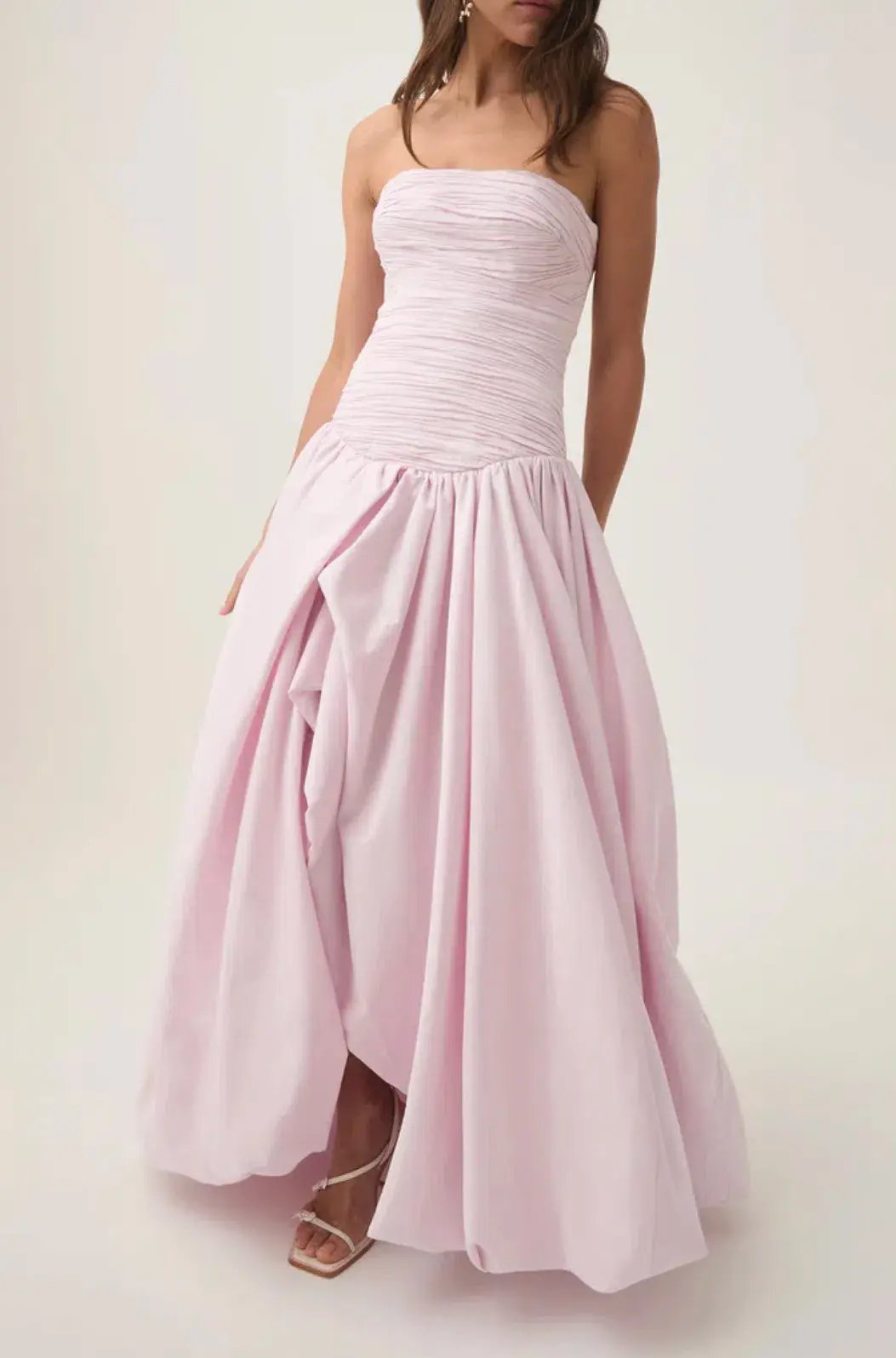AJE Violette Bubble Hem Gown in Pastel Pink Size 14 photo 4