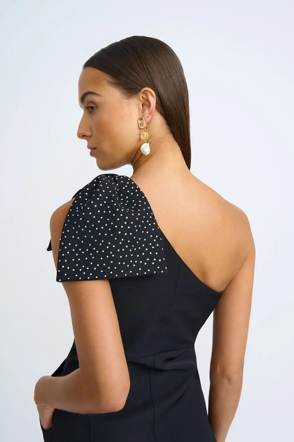 By Johnny Black Tie Bow Gown Black Size 10 photo 5