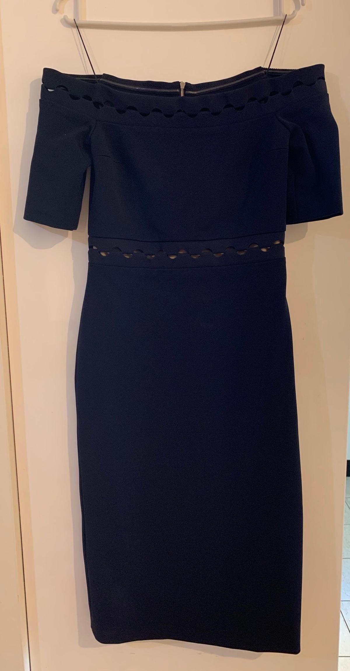 Dion Lee Eclipsed Lace Shoulderless Dress Navy Size 8 photo 4