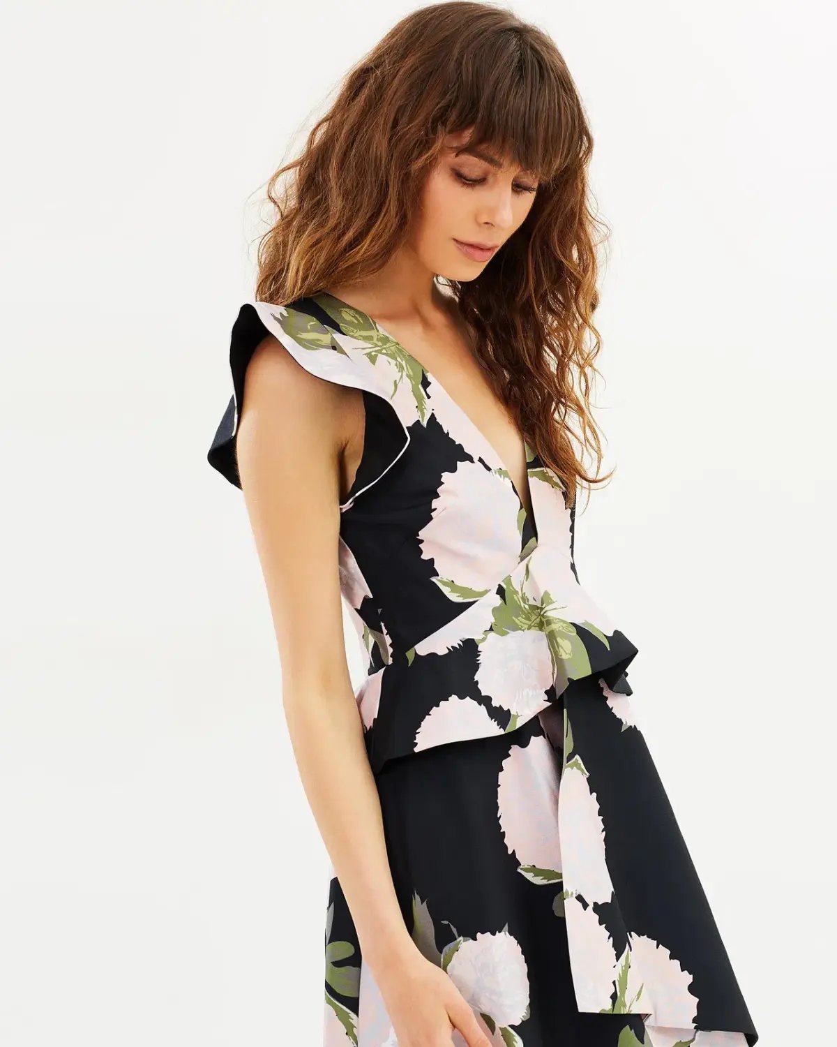 Talulah New Woman Asymmetrical Midi Dress Floral Size 12 photo 4