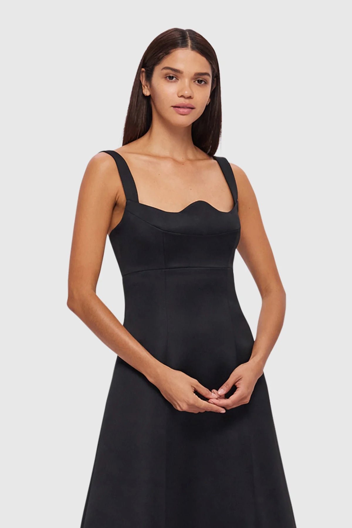 LEO LIN ODETTE MIDI DRESS - EBONY photo 2