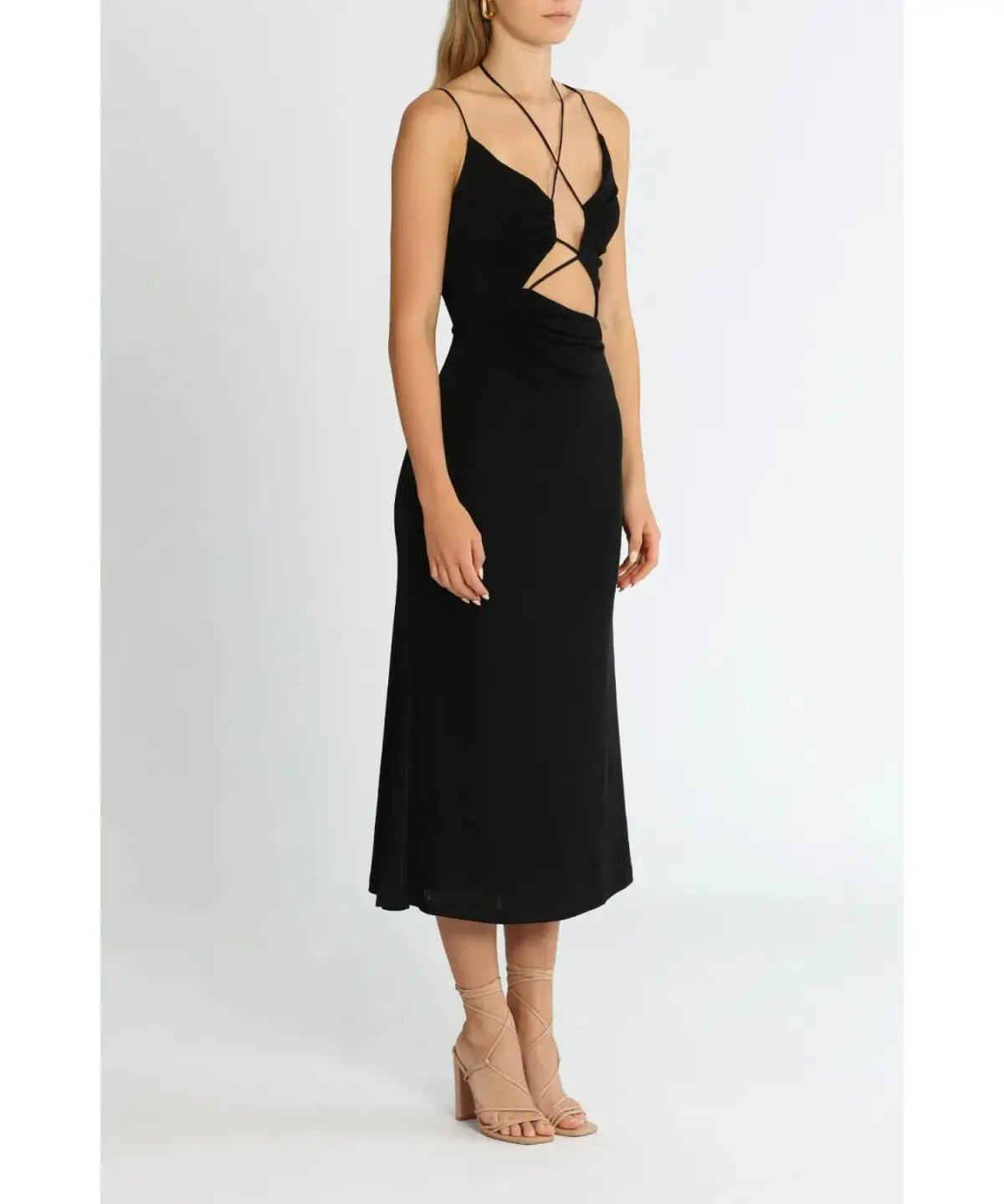 Misha Estera Midi Dress Black Size 10 photo 2