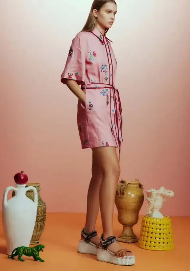 Alemais Timmy Embroidered Mini Dress Pink Size 10 AU photo 3