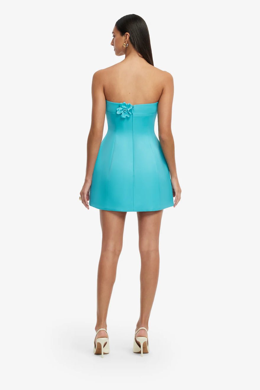 Leo Lin Rosario Petal Bustier Mini Dress - Aqua photo 4
