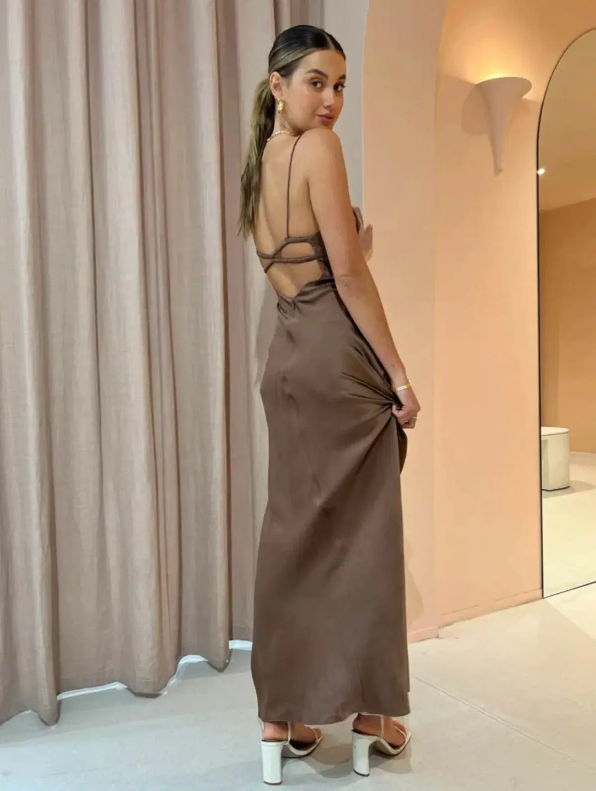 Bec & Bridge Amber Maxi Dress Brown Size 14 / XL photo 2