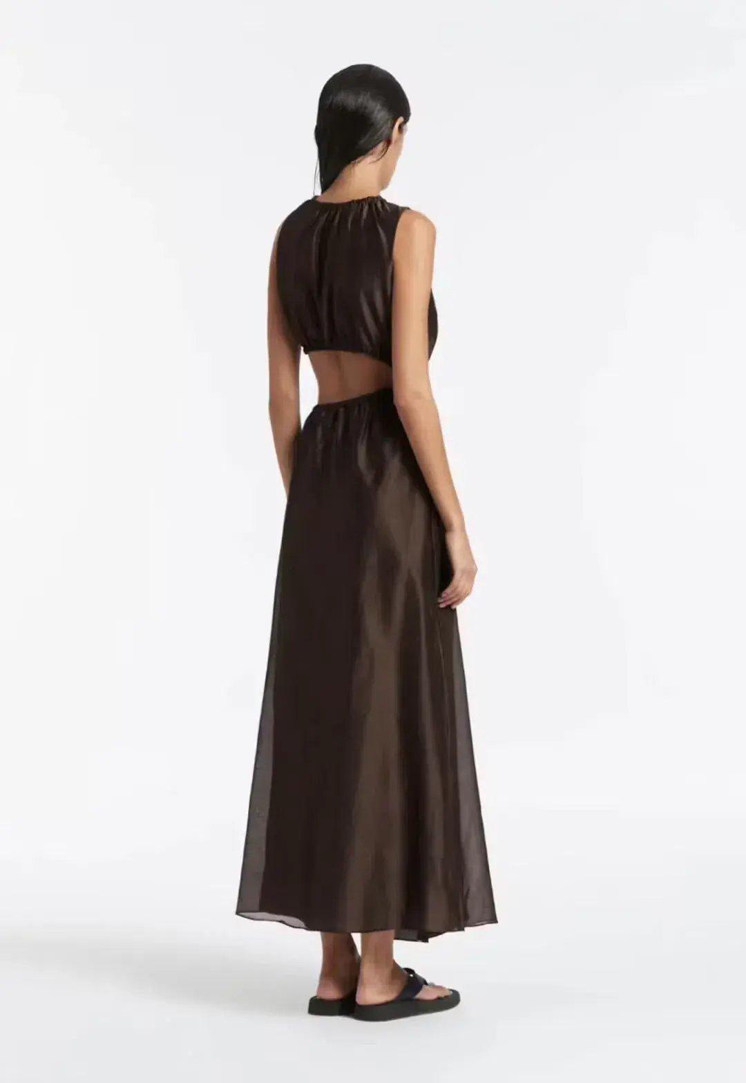 ANJE ASYMMETRICAL CUT OUT DRESS IN CHOCOLATE SIZE 1 / AU 8 photo 4