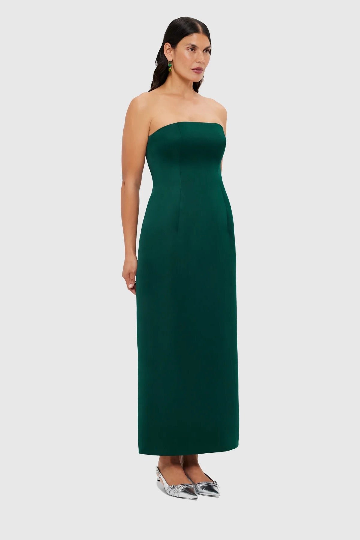 LEO LIN RAYNA BUSTIER MAXI DRESS - EMERALD photo 9