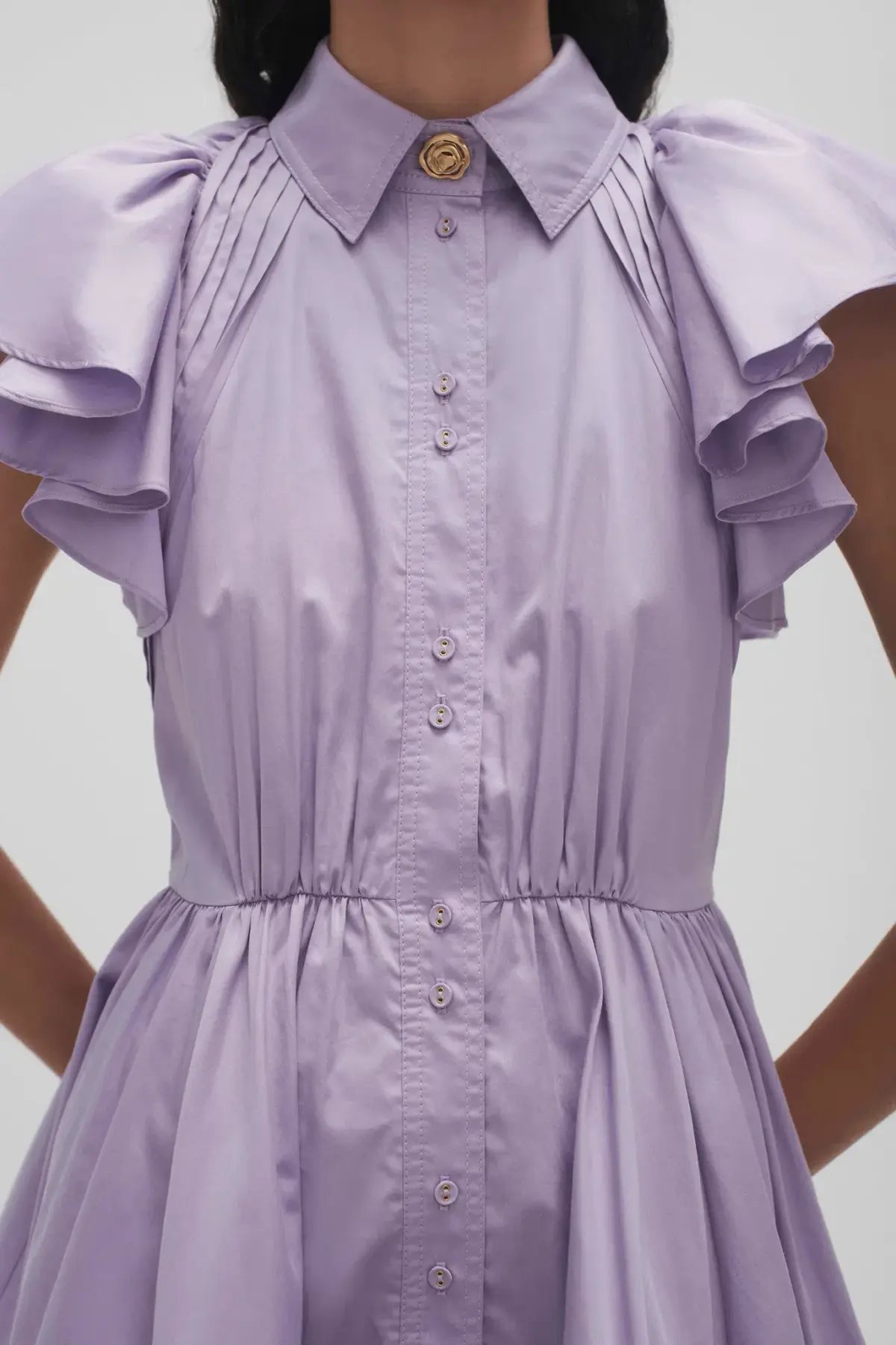 Aje Kindred Frill Mini Dress Lilac Size 10 photo 2