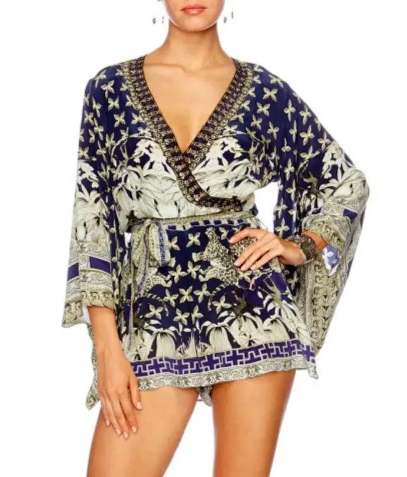 Camilla A Little Past Twilight Kimono Sleeve Playsuit Print Size XS / Au 8 photo 2