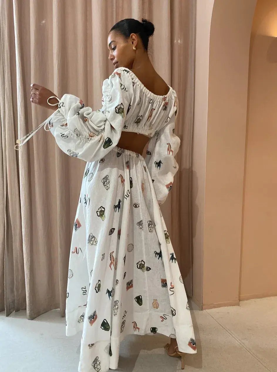 Alemais Hera Crop Top and Midi Skirt Set Print Size 8 photo 2