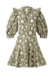 SANDRO embroidered floral green mini dress photo 7