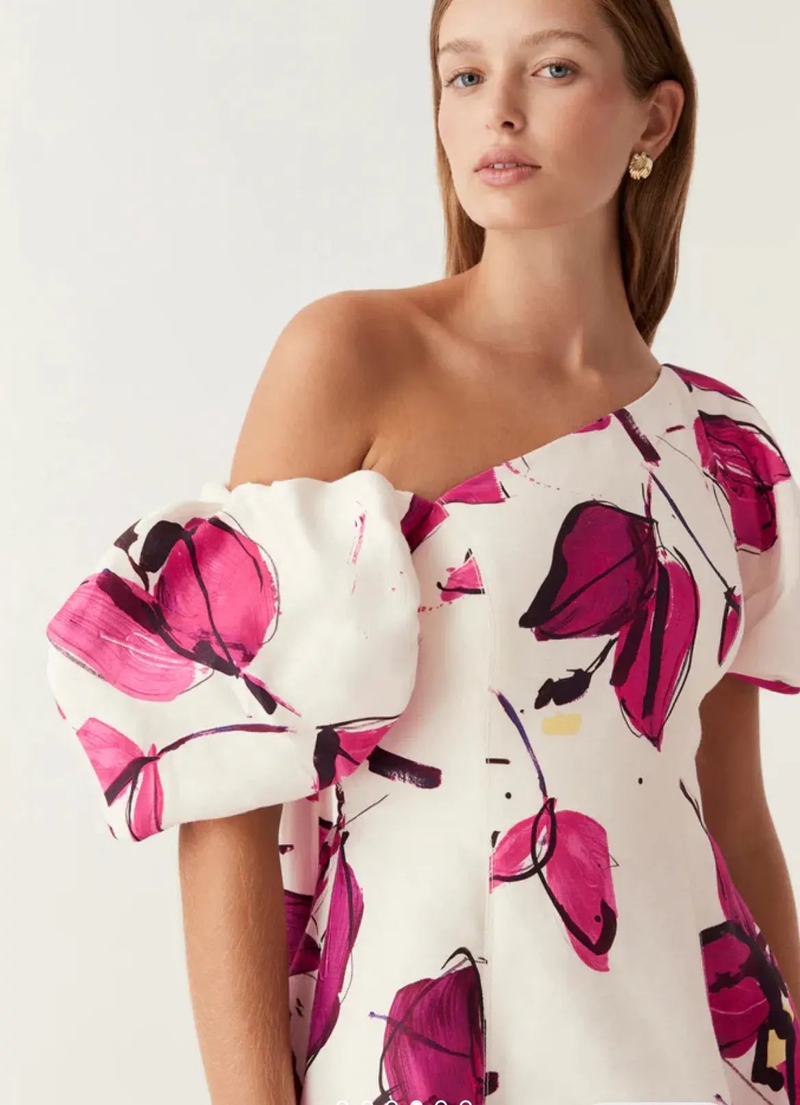 Aje Tulip Sleeve Midi Dress Falling Florals Size AU 8 photo 3