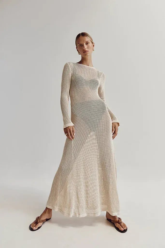 DISSH Ophelia Long Sleeve Crochet Maxi Dress Natural Size 10 / M photo 7