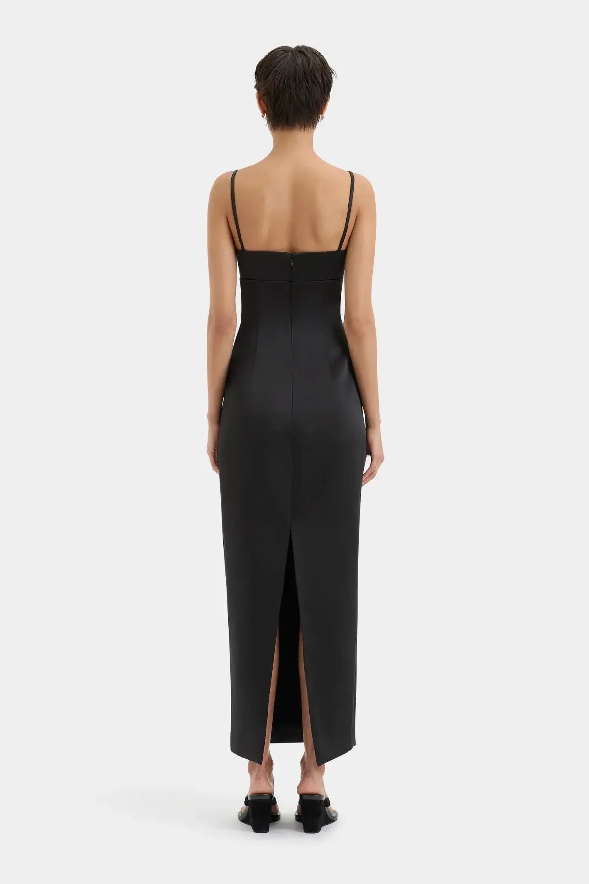 Sir the Label Poppy Column Midi Dress Black Size 12 photo 5