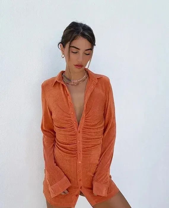 With Jean Andy Dress Orange Size 10 photo 3