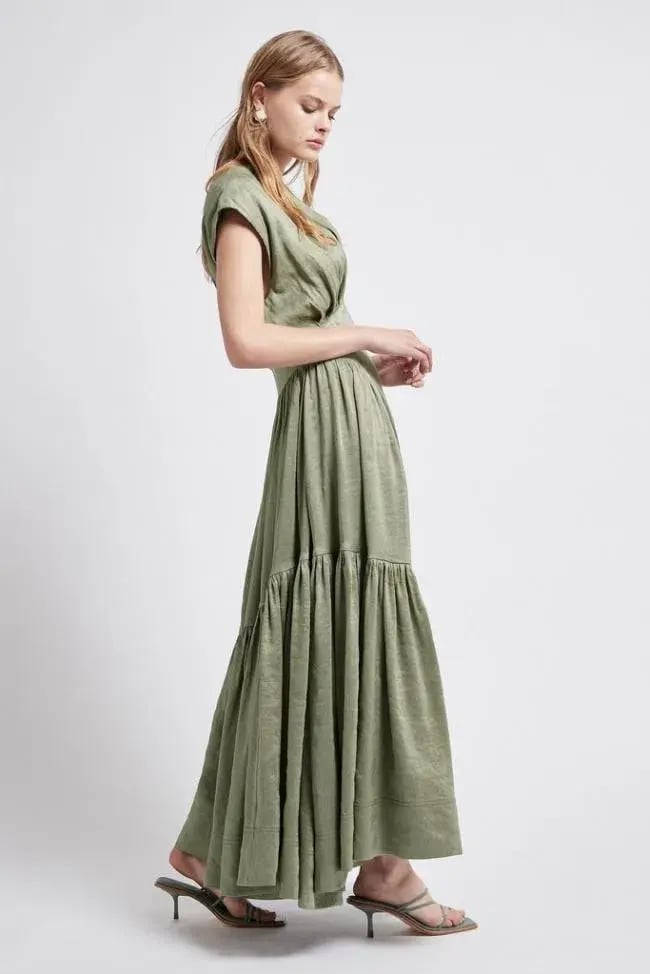 Aje Midi Reflection Dress In Oakmoss Size AU 6 photo 2