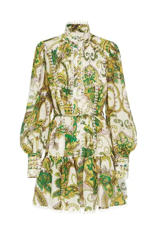 Alemais Octavia Ruffle Mini Dress Green Size 8 photo 5