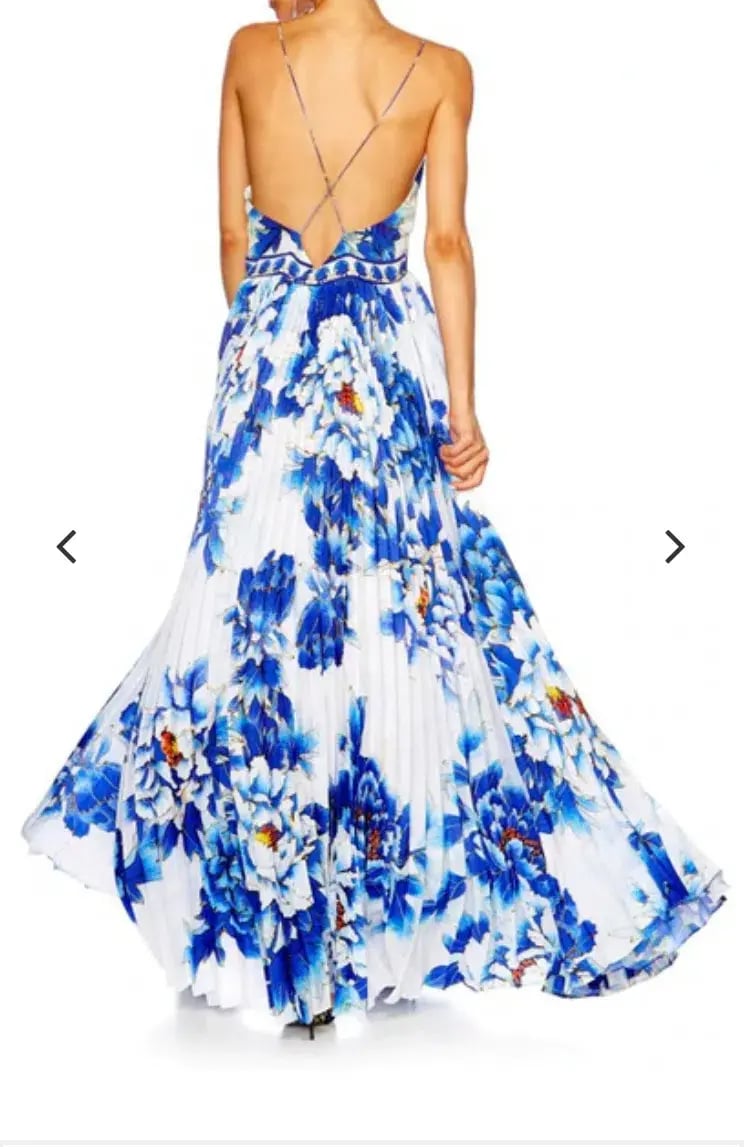Camilla Ring of Roses Pleated Slip Dress Print Size 8 photo 7
