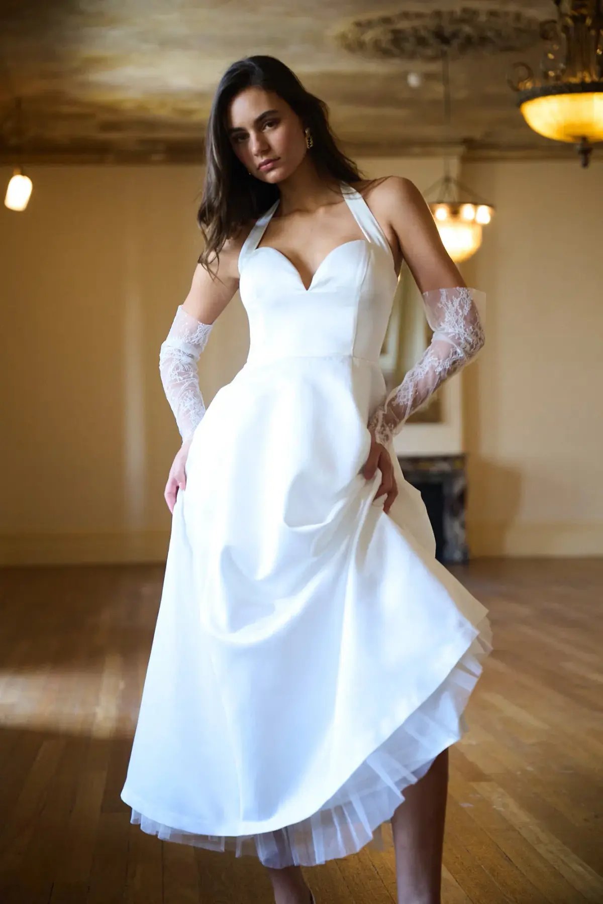Calia Collection Audry Midi Dress White Size 6 photo 4