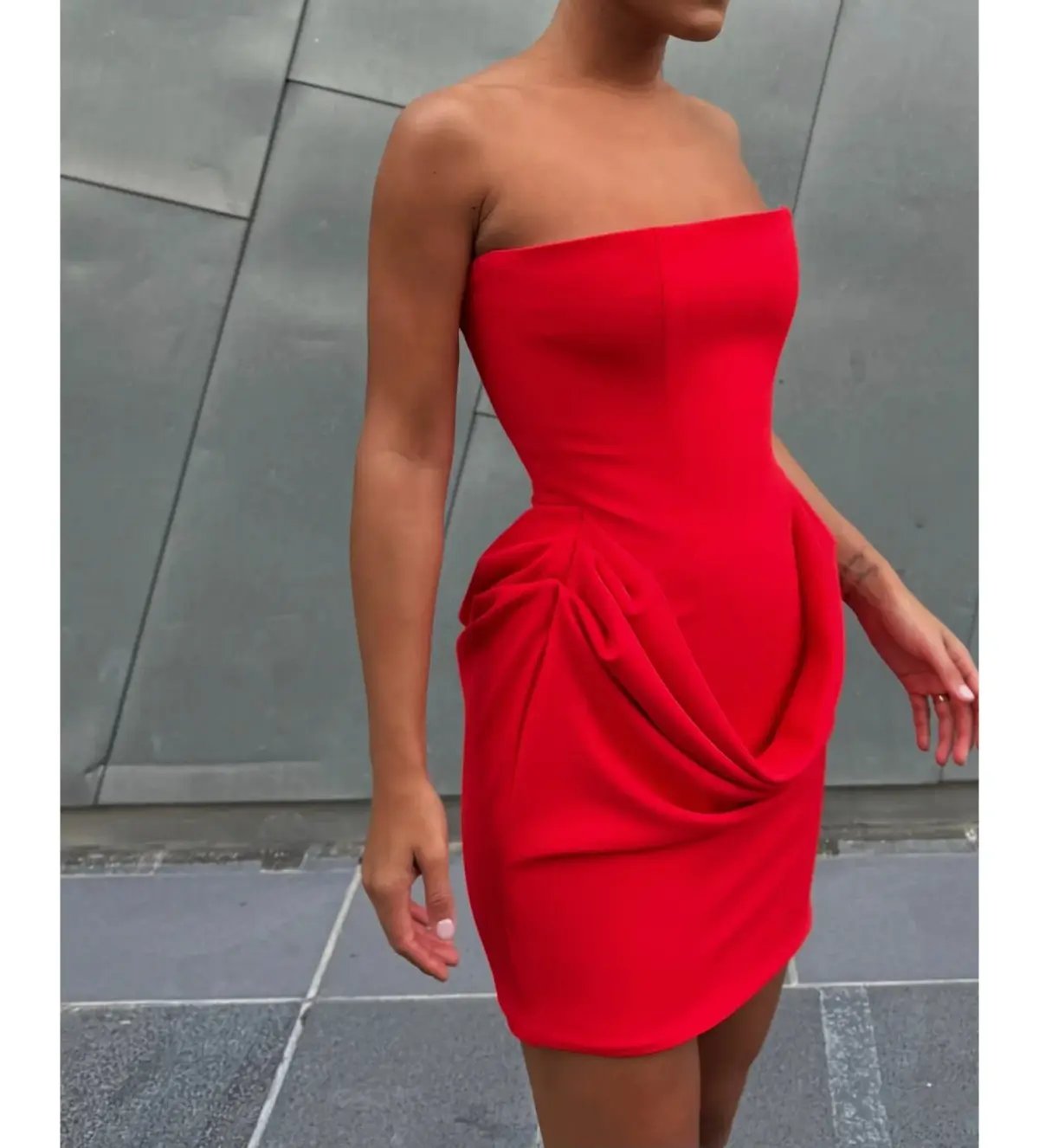 Effie Kats Womens Merci Mini Dress Cherry Red Size XS / AU 6 photo 6
