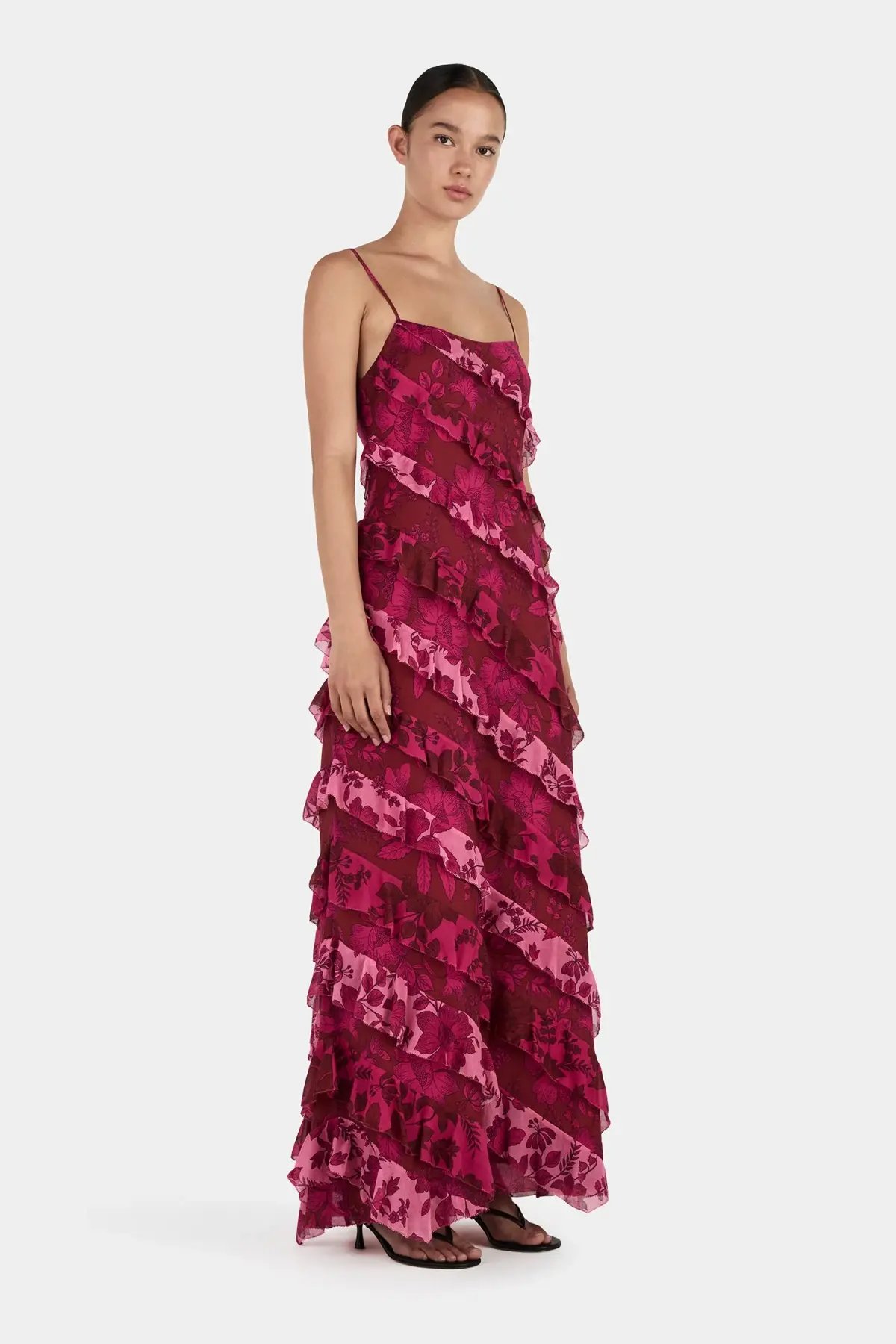 Hansen and Gretel Linnea Maxi Dress Magenta Floral Size AU 12 photo 3