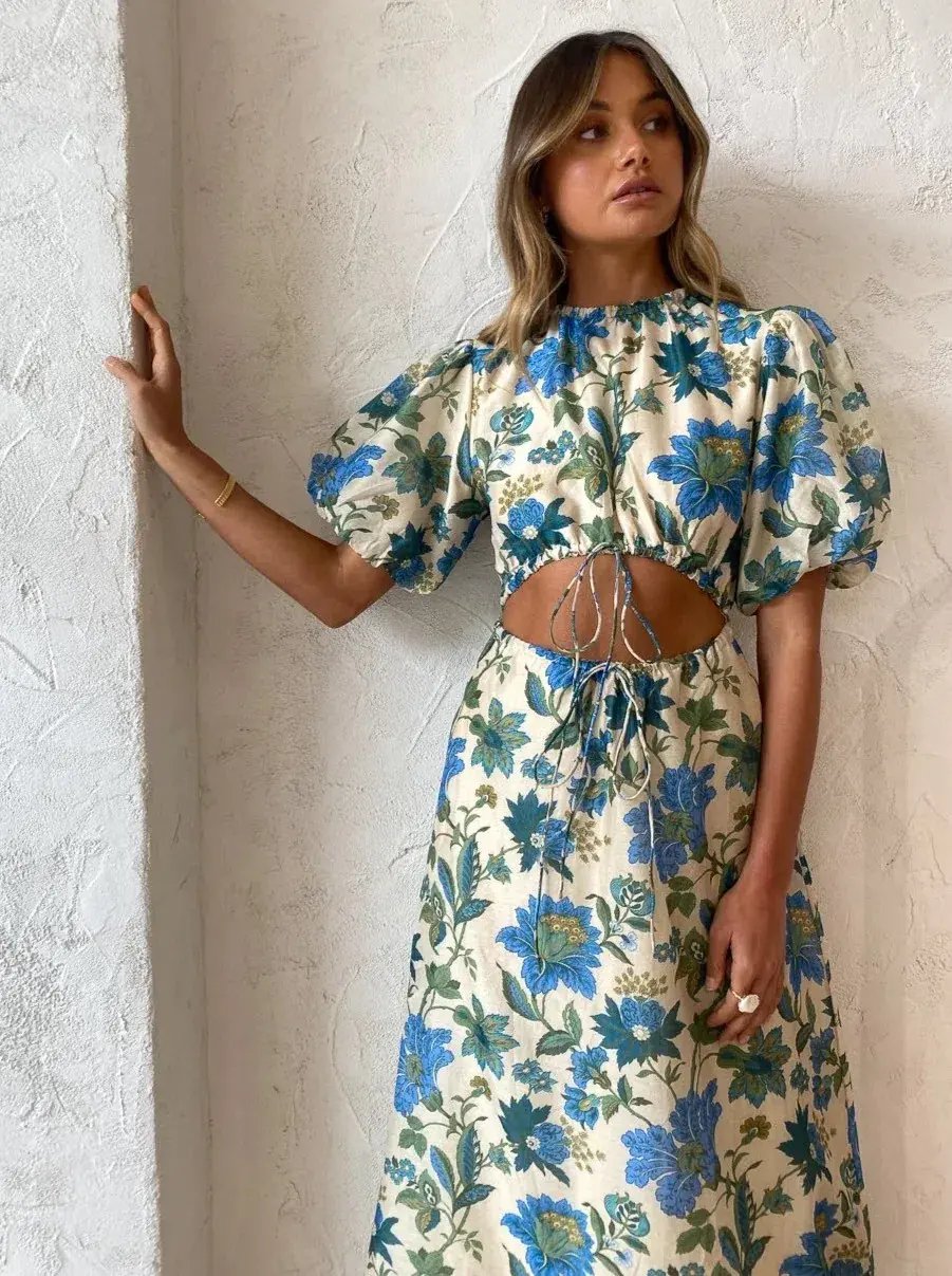 Sir the Label Celia Puff Sleeve Dress Floral Size 1 / Au 8 photo 2