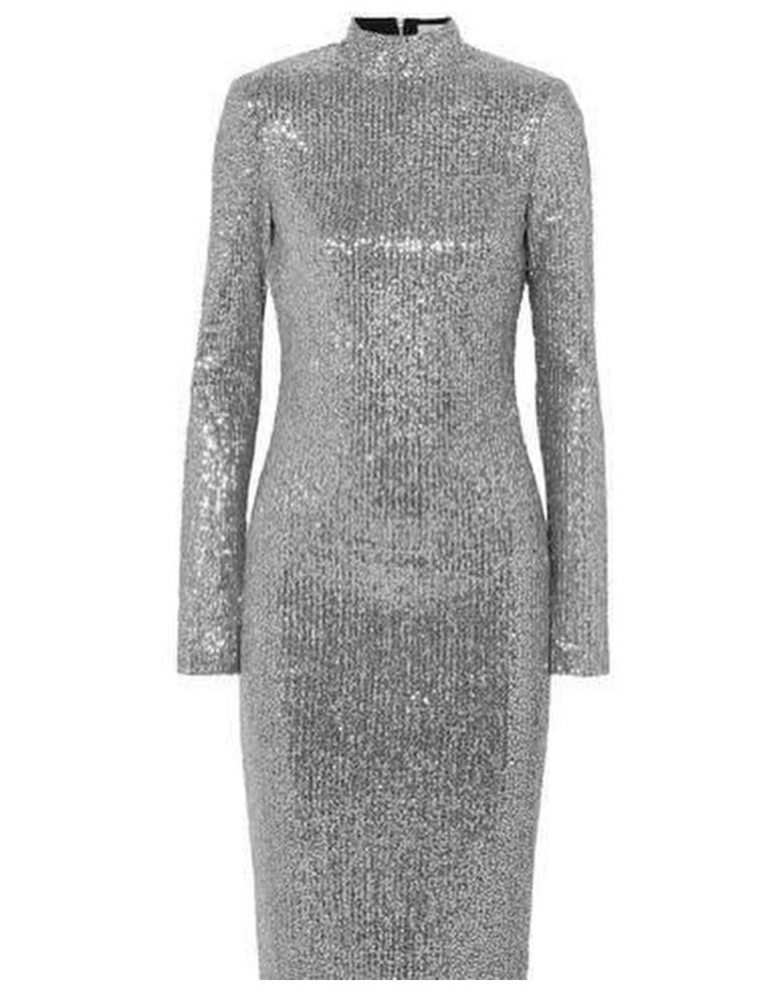 Rebecca Vallance Andree Sequinned Lurex Midi Dress Size 8 photo 4