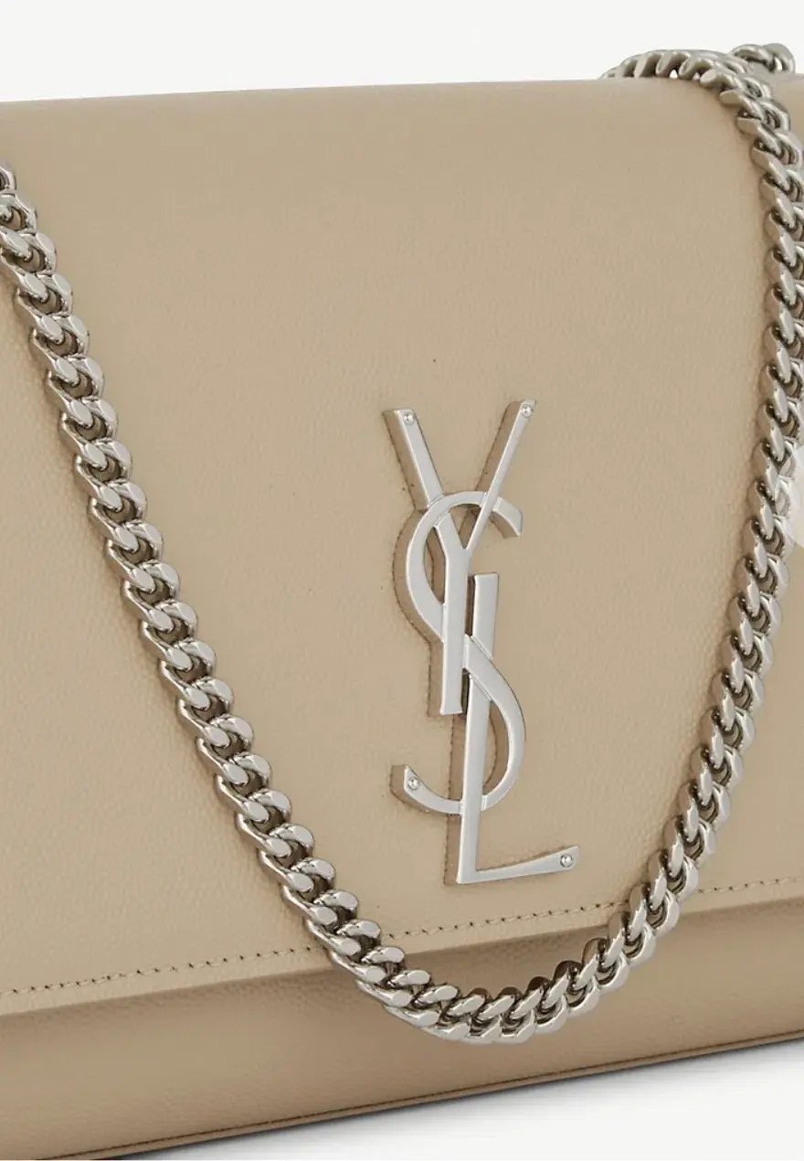 Saint Laurent Kate Monogram Shoulder Bag Nude photo 4